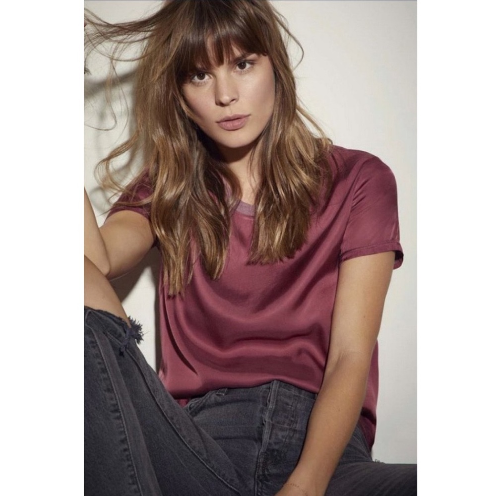 Nation LTD Marie Red Satin Boxy Top